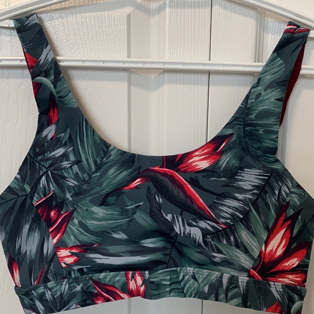 Lole Sports Bra. Floral (used once) and Burgundy (never worn). - Picture 1 of 8